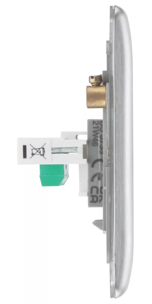 British General Nexus Metal Double RJ11 Telephone / Data Socket Brushed Steel 6 British General Nexus Metal Double RJ11 Telephone / Data Socket Brushed Steel - Image 4