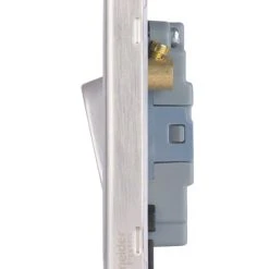 Schneider Electric Lisse Deco 10A 1-Gang 3-Pole Fan Isolator Switch Brushed Stainless Steel With Black Inserts -British General Shop 962FF A2