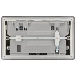 LAP 13A 2-Gang SP Switched Wi-Fi Extender Socket + 2.1A 1-Outlet Type A USB Charger Black Nickel With Black Inserts -British General Shop 962KJ A3