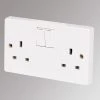 Crabtree Capital 13A 2-Gang SP Switched Plug Socket White -British General Shop 96304 P