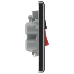 LAP 45A 2-Gang DP Cooker Switch & 13A DP Switched Socket Black Nickel With LED With Black Inserts -British General Shop 96338 A4