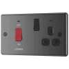 LAP 45A 2-Gang DP Cooker Switch & 13A DP Switched Socket Black Nickel With LED With Black Inserts -British General Shop 96338 P