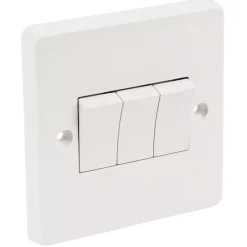 Crabtree Capital 10AX 3-Gang 2-Way Light Switch White -British General Shop 96352 A1