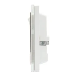 Retrotouch Crystal 13A 2-Gang DP Switched Plug Socket White Glass -British General Shop 9689J A2