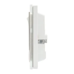 Retrotouch Crystal 13A 2-Gang DP Switched Plug Socket White Glass -British General Shop 9689J A3