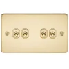 Knightsbridge FP4TOGPB 10AX 4-Gang 2-Way Light Switch Polished Brass -British General Shop 968TX P