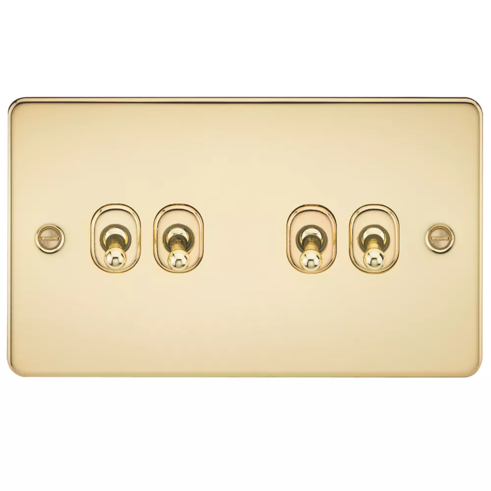 Knightsbridge FP4TOGPB 10AX 4-Gang 2-Way Light Switch Polished Brass 3 Knightsbridge FP4TOGPB 10AX 4-Gang 2-Way Light Switch Polished Brass