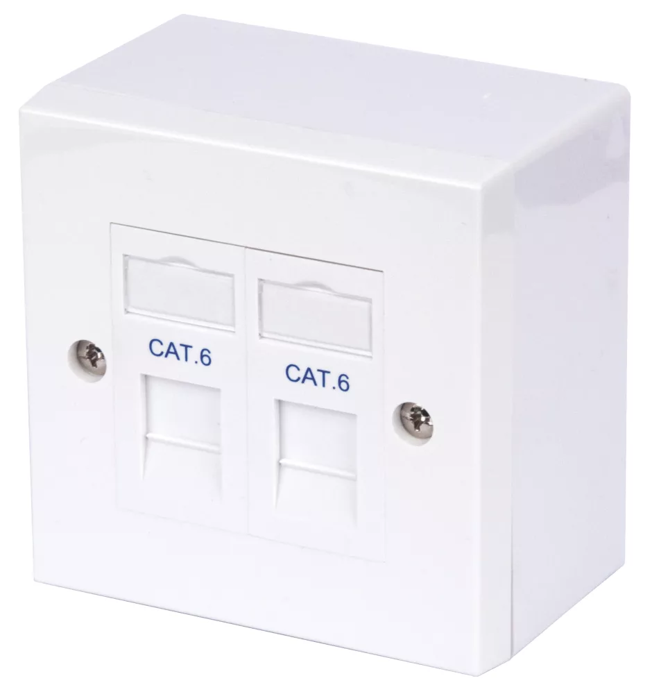 Philex Cat 6 2 Port Double RJ45 Ethernet Socket White 3 Philex Cat 6 2 Port Double RJ45 Ethernet Socket White