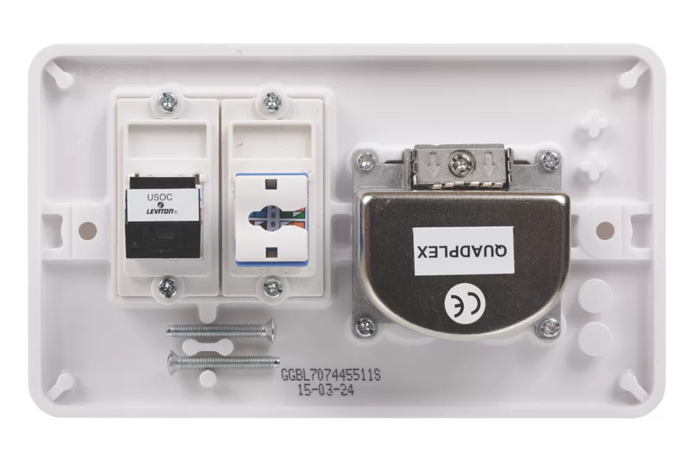 Schneider Electric Lisse 2-Gang Quadruplex Multimedia Socket White 5 Schneider Electric Lisse 2-Gang Quadruplex Multimedia Socket White - Image 3