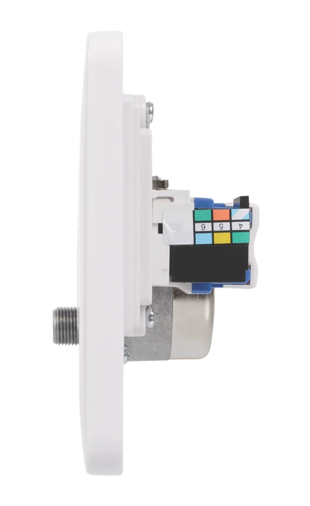 Schneider Electric Lisse 2-Gang Quadruplex Multimedia Socket White 6 Schneider Electric Lisse 2-Gang Quadruplex Multimedia Socket White - Image 4