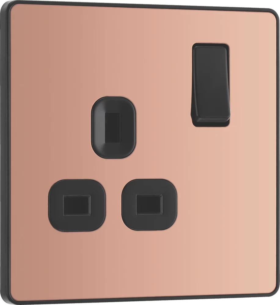 British General Evolve 13A 1-Gang SP Switched Socket Copper With Black Inserts 4 British General Evolve 13A 1-Gang SP Switched Socket Copper With Black Inserts - Image 2