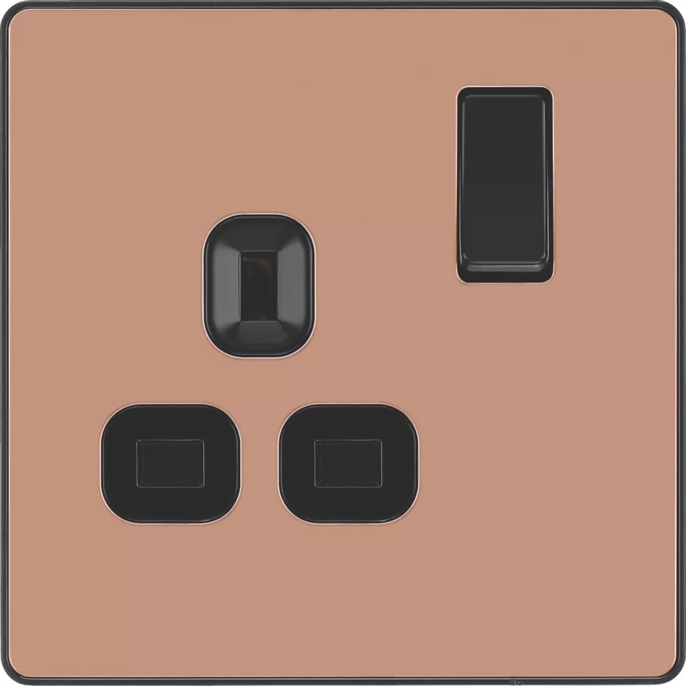 British General Evolve 13A 1-Gang SP Switched Socket Copper With Black Inserts 5 British General Evolve 13A 1-Gang SP Switched Socket Copper With Black Inserts - Image 3