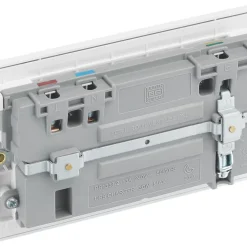 British General Evolve 13A 2-Gang SP Switched Socket + 3A 2-Outlet Type A & C USB Charger Pearlescent White With White Inserts -British General Shop 970RF A4
