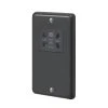 MK Contoura 2-Gang Dual Voltage Shaver Socket 115/230V Black With Colour-Matched Inserts