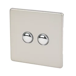 Varilight 6AX 2-Gang 2-Way Light Switch Satin Chrome
