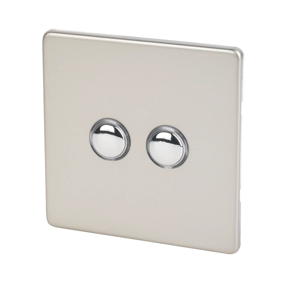 Varilight 6AX 2-Gang 2-Way Light Switch Satin Chrome 3 Varilight 6AX 2-Gang 2-Way Light Switch Satin Chrome