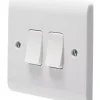 Crabtree Instinct 10AX 2-Gang 2-Way Light Switch White 1 Crabtree Instinct 10AX 2-Gang 2-Way Light Switch White -British General Shop 972HV P