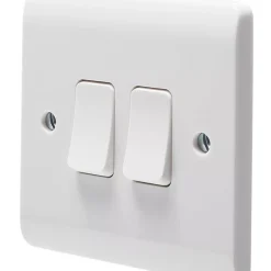 Crabtree Instinct 10AX 2-Gang 2-Way Light Switch White