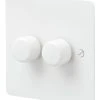MK Edge 2-Gang 2-Way Dimmer Switch White -British General Shop 974FF P