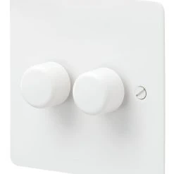 MK Edge 2-Gang 2-Way Dimmer Switch White