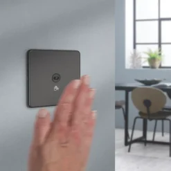 Knightsbridge SFTS1SB 2.1A 1-Gang 1-Way Light Switch Smoked Bronze With Black Inserts -British General Shop 974TY A2