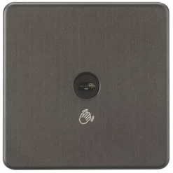 Knightsbridge SFTS1SB 2.1A 1-Gang 1-Way Light Switch Smoked Bronze With Black Inserts