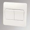 MK Logic Plus 10AX 2-Gang 2-Way Light Switch White -British General Shop 97544 P