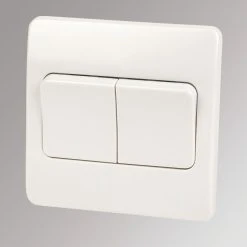 MK Logic Plus 10AX 2-Gang 2-Way Light Switch White