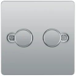 LAP 2-Gang 2-Way LED Dimmer Switch Polished Chrome -British General Shop 97558 A2