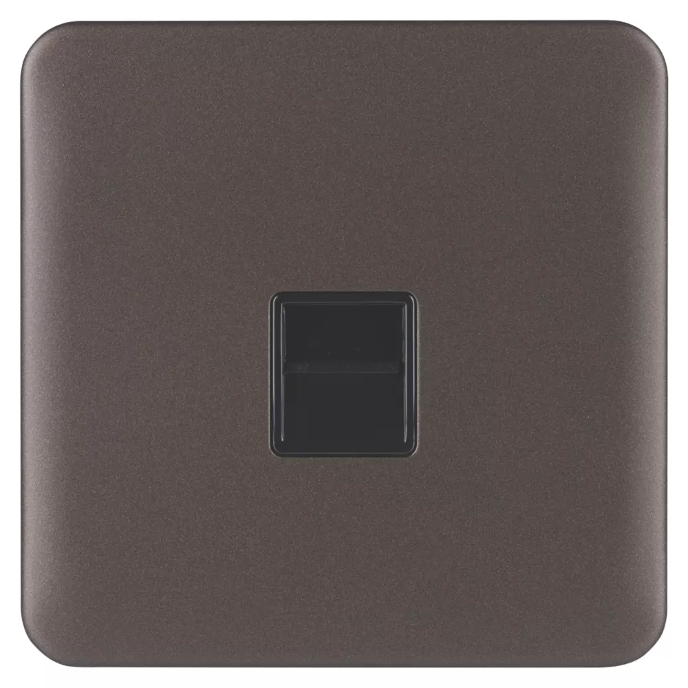 Schneider Electric Lisse Deco Master Telephone Socket Mocha Bronze With Black Inserts 4 Schneider Electric Lisse Deco Master Telephone Socket Mocha Bronze With Black Inserts - Image 2
