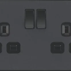 British General Evolve 13A 2-Gang SP Switched Socket Grey With Black Inserts 11 British General Evolve 13A 2-Gang SP Switched Socket Grey With Black Inserts -British General Shop 976RF A2