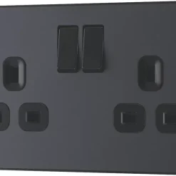 British General Evolve 13A 2-Gang SP Switched Socket Grey With Black Inserts 12 British General Evolve 13A 2-Gang SP Switched Socket Grey With Black Inserts -British General Shop 976RF A3