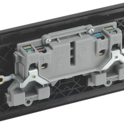 British General Evolve 13A 2-Gang SP Switched Socket Grey With Black Inserts 13 British General Evolve 13A 2-Gang SP Switched Socket Grey With Black Inserts -British General Shop 976RF A4