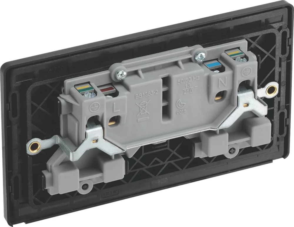 British General Evolve 13A 2-Gang SP Switched Socket Grey With Black Inserts 7 British General Evolve 13A 2-Gang SP Switched Socket Grey With Black Inserts - Image 5