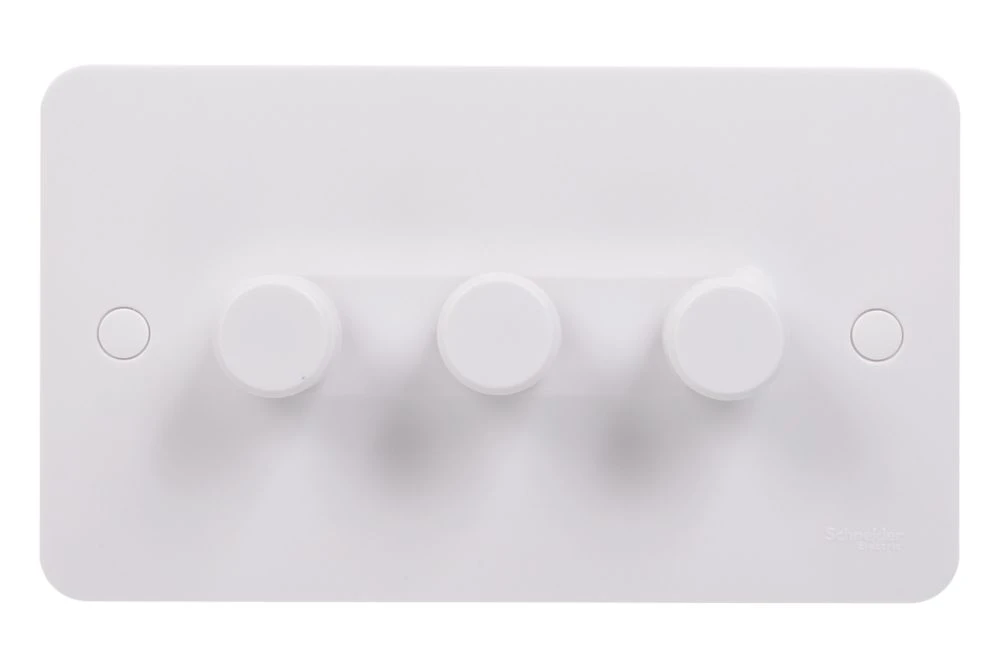 Schneider Electric Lisse 3-Gang 2-Way Dimmer Switch White 4 Schneider Electric Lisse 3-Gang 2-Way Dimmer Switch White - Image 2
