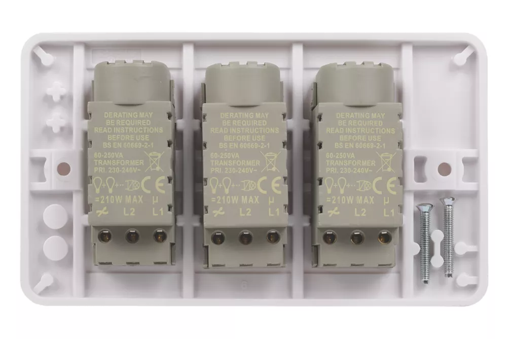 Schneider Electric Lisse 3-Gang 2-Way Dimmer Switch White 6 Schneider Electric Lisse 3-Gang 2-Way Dimmer Switch White - Image 4