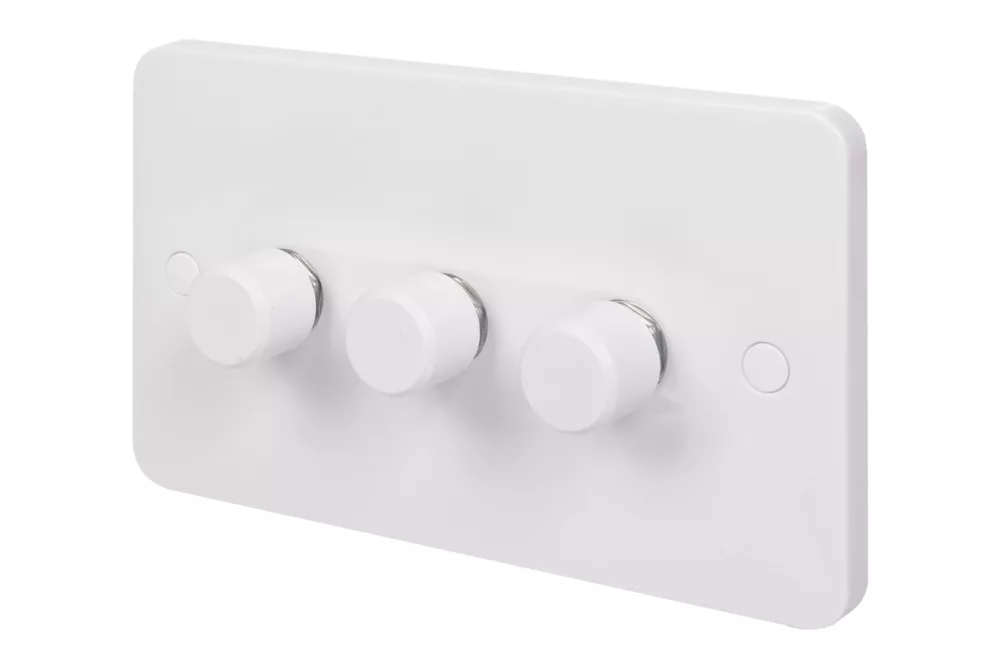 Schneider Electric Lisse 3-Gang 2-Way Dimmer Switch White 3 Schneider Electric Lisse 3-Gang 2-Way Dimmer Switch White