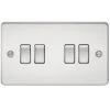 Knightsbridge FP4100PC 10AX 4-Gang 2-Way Light Switch Polished Chrome -British General Shop 980TY P