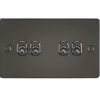 Knightsbridge FP4TOGGM 10AX 4-Gang 2-Way Light Switch Gunmetal -British General Shop 983TX P