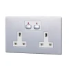 Energenie 13A 2-Gang SP Switched Socket Brushed Steel 1 Energenie 13A 2-Gang SP Switched Socket Brushed Steel -British General Shop 9856H P