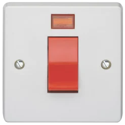 Crabtree Capital 45A 1-Gang DP Cooker Switch White With Neon