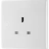 British General 800 Series 13A 1-Gang Unswitched Socket White With White Inserts
