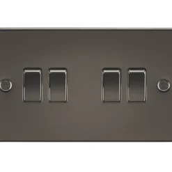 Knightsbridge FP4100GM 10AX 4-Gang 2-Way Light Switch Gunmetal