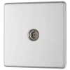LAP 1-Gang Coaxial TV Socket Brushed Stainless Steel