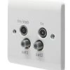 Crabtree Instinct 1-Gang Quadruplex Multimedia Socket White -British General Shop 991HV P