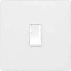 British General Evolve 20A 16AX 1-Gang Intermediate Light Switch Pearlescent White With Colour-Matched Inserts -British General Shop 991PX A2