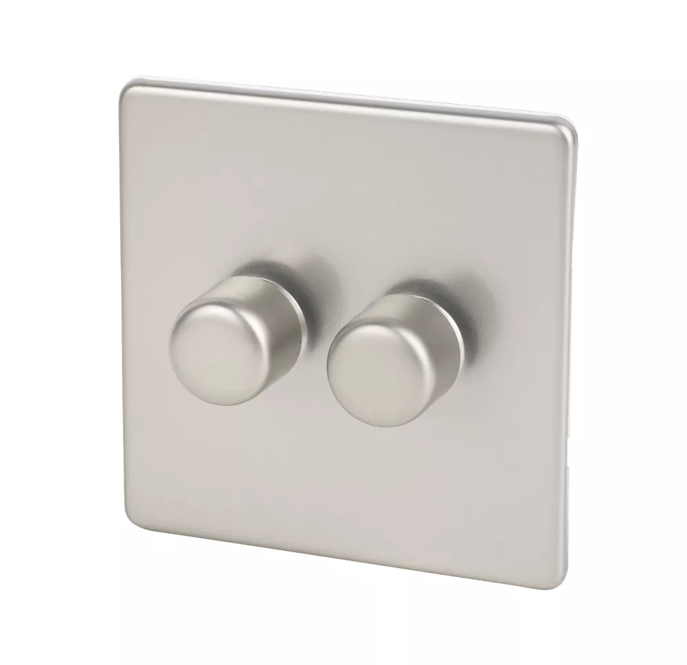 Varilight V-Dim 2-Gang 2-Way Dimmer Switch Satin Chrome 3 Varilight V-Dim 2-Gang 2-Way Dimmer Switch Satin Chrome