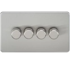Knightsbridge SF2184BC 4-Gang 2-Way LED Dimmer Switch Brushed Chrome