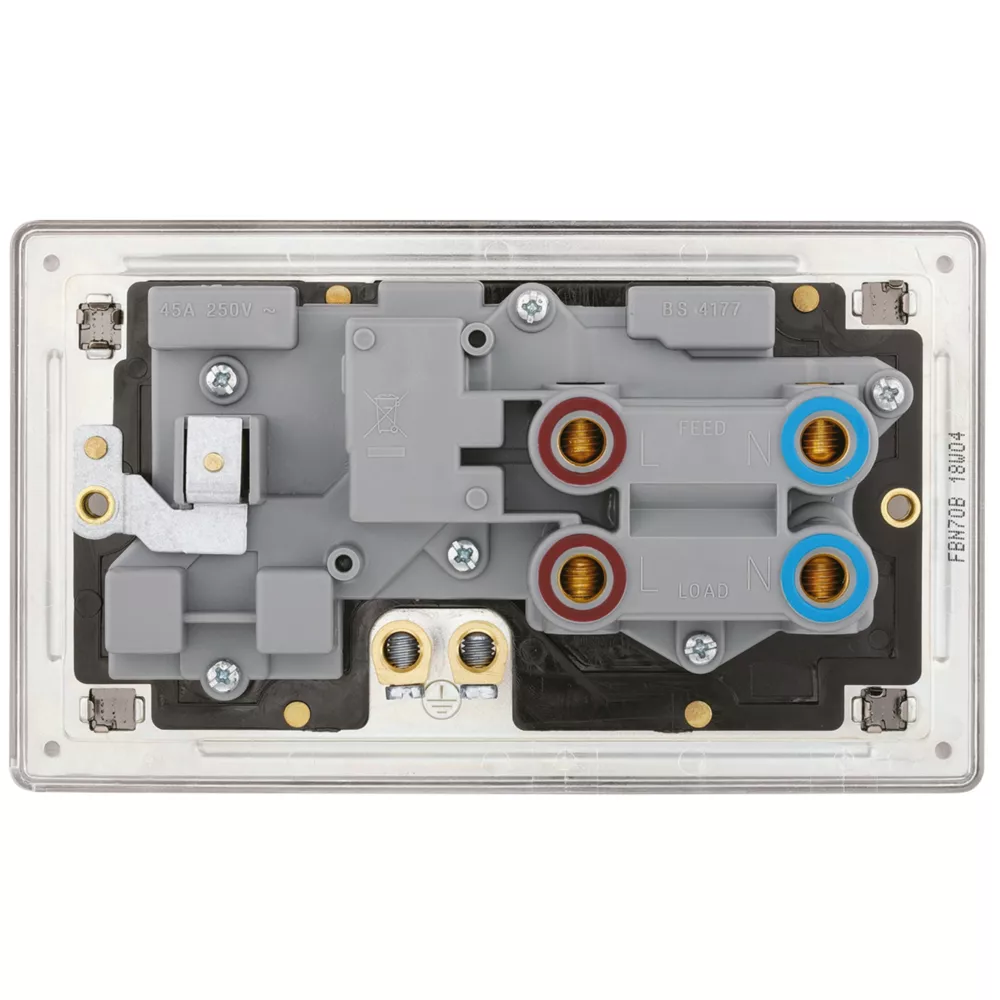 LAP 45A 2-Gang DP Cooker Switch & 13A DP Switched Socket Black Nickel With LED With Black Inserts 6 LAP 45A 2-Gang DP Cooker Switch & 13A DP Switched Socket Black Nickel With LED With Black Inserts - Image 4