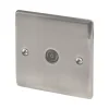 British General Nexus Metal 1-Gang Coaxial TV Socket Brushed Iridium